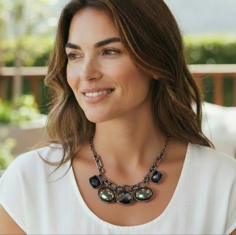 Alfani Chunky Geometric Statement Necklace - Picture 7 of 7
